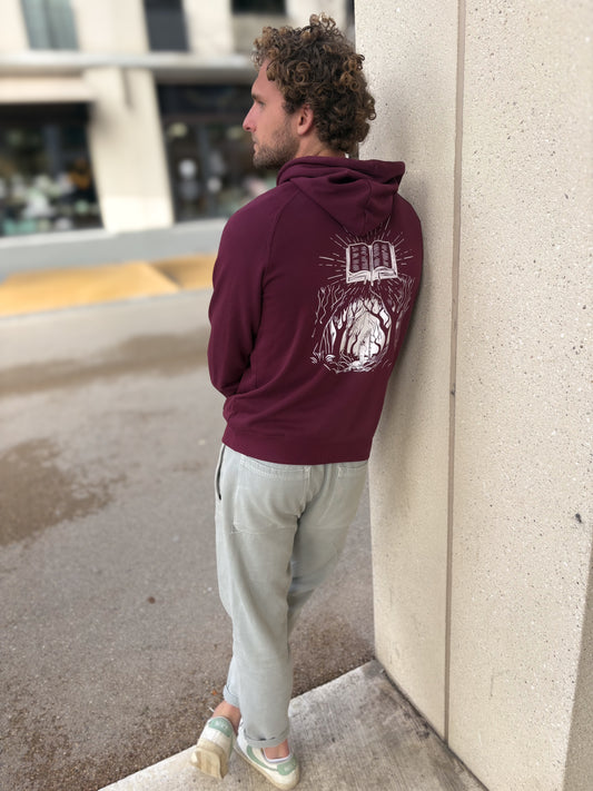 Organic cotton eco raglan unisex hoodie — Light collection